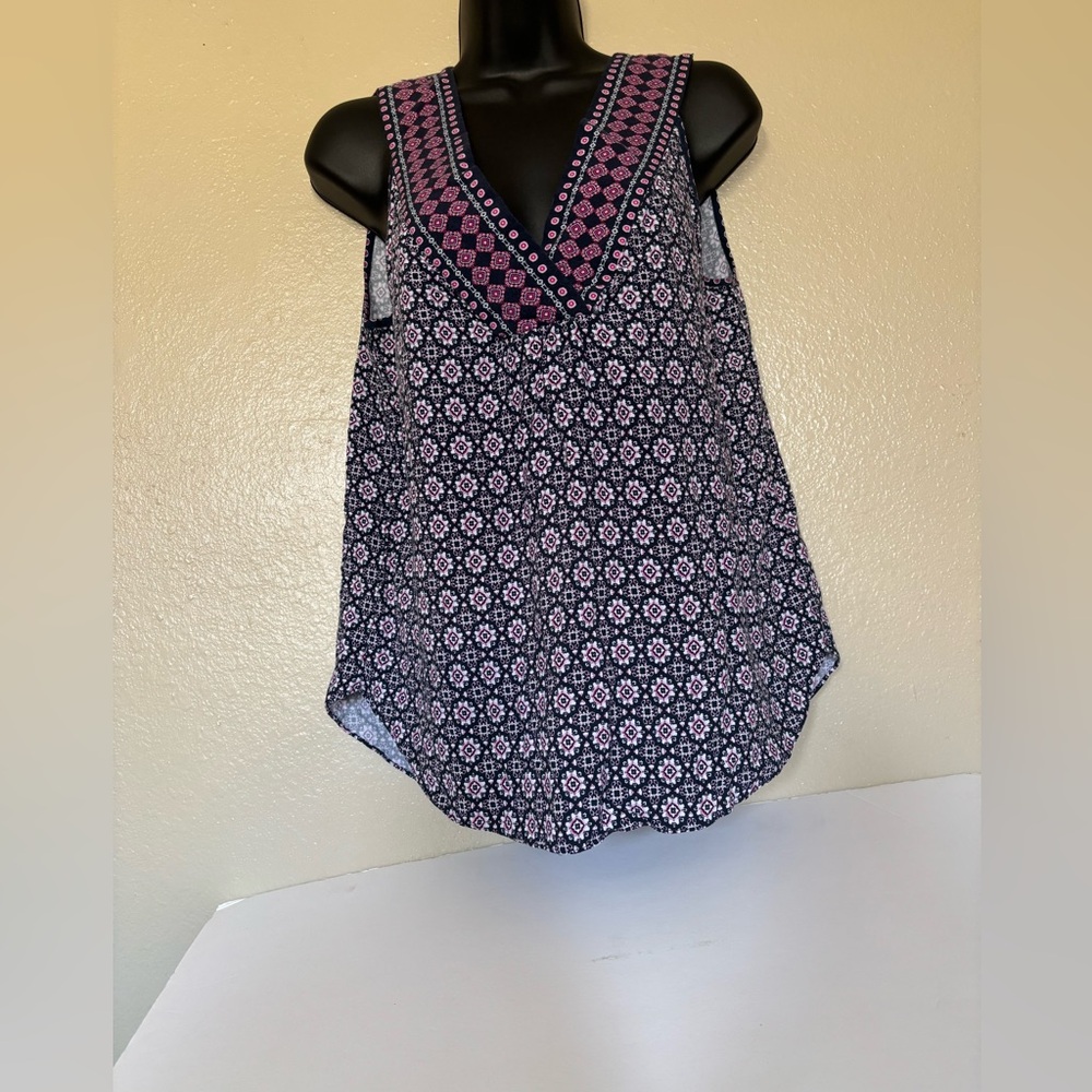 Max Studio Blue Asymmetrical Wrap Blouse Size S